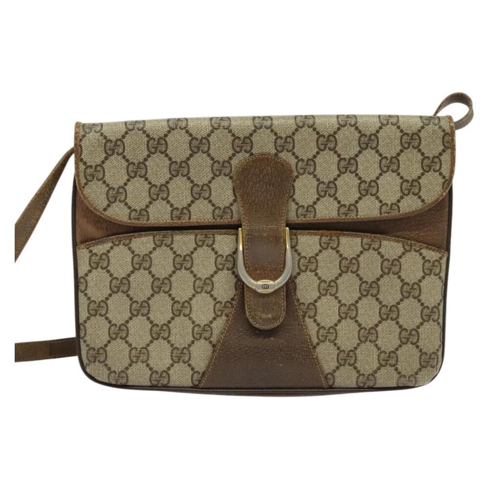 GUCCI GG Supreme Shoulder Bag Pvc Beige Gold - Picture 2 of 16